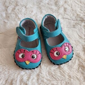 Pediped Teal Mary Jane Owl Shoes, Size 0-6 Months